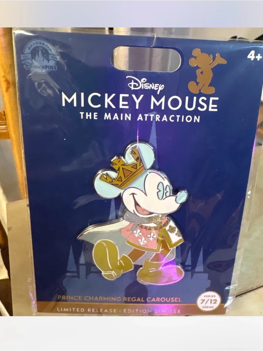 Disney Mickey Mouse Prince Charming Enamel Pin - Blue/Gold/Pink 7/12
